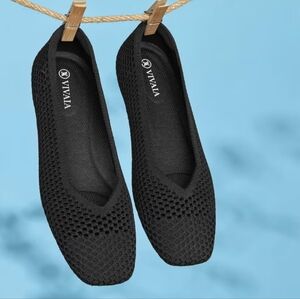 Margot Square-Toe V-Cut Mesh Flats (Margot 2.0)